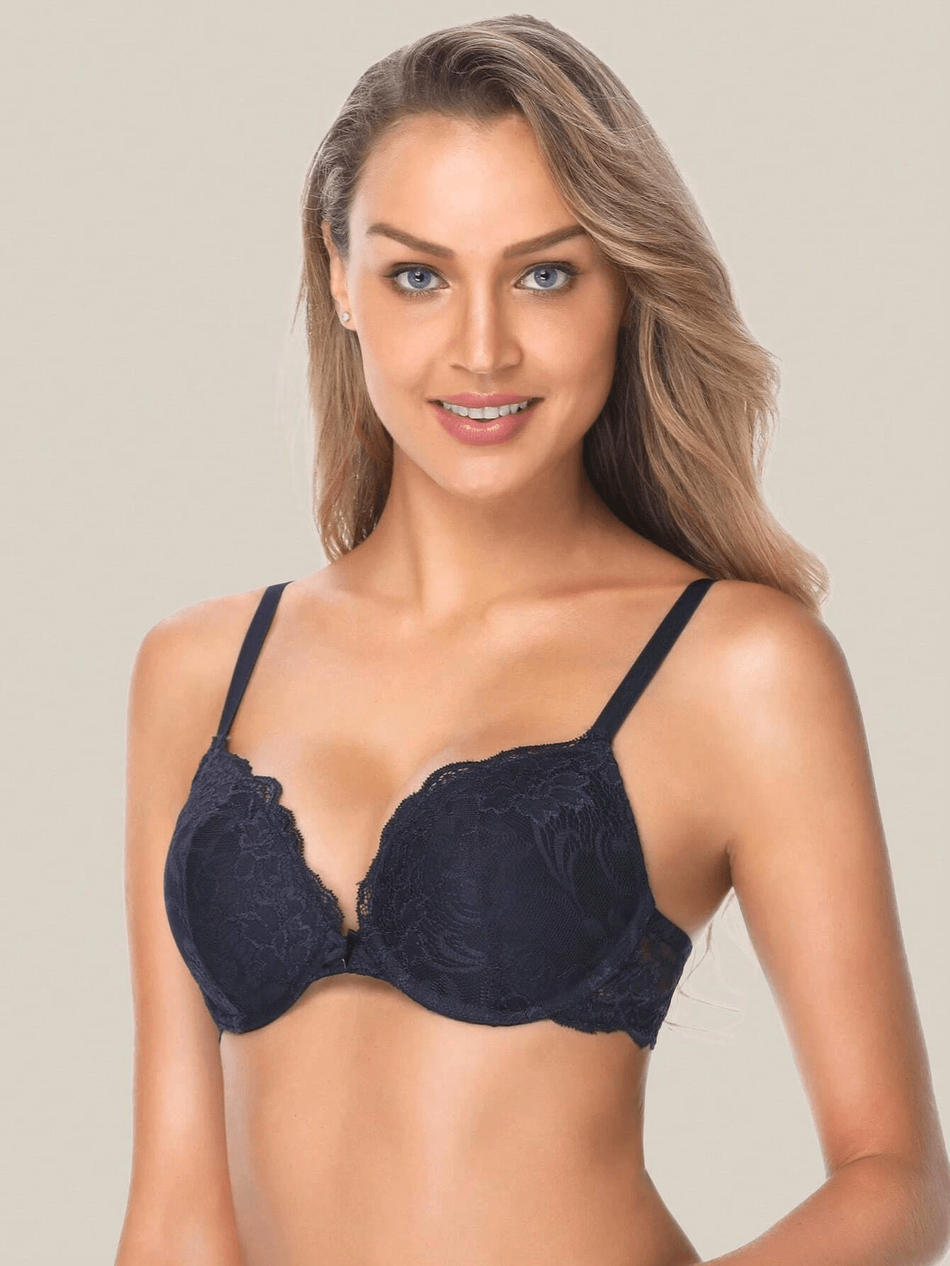 MJUHNHH Push Up Bras for Women,Plus Size Floral Lace Underwire