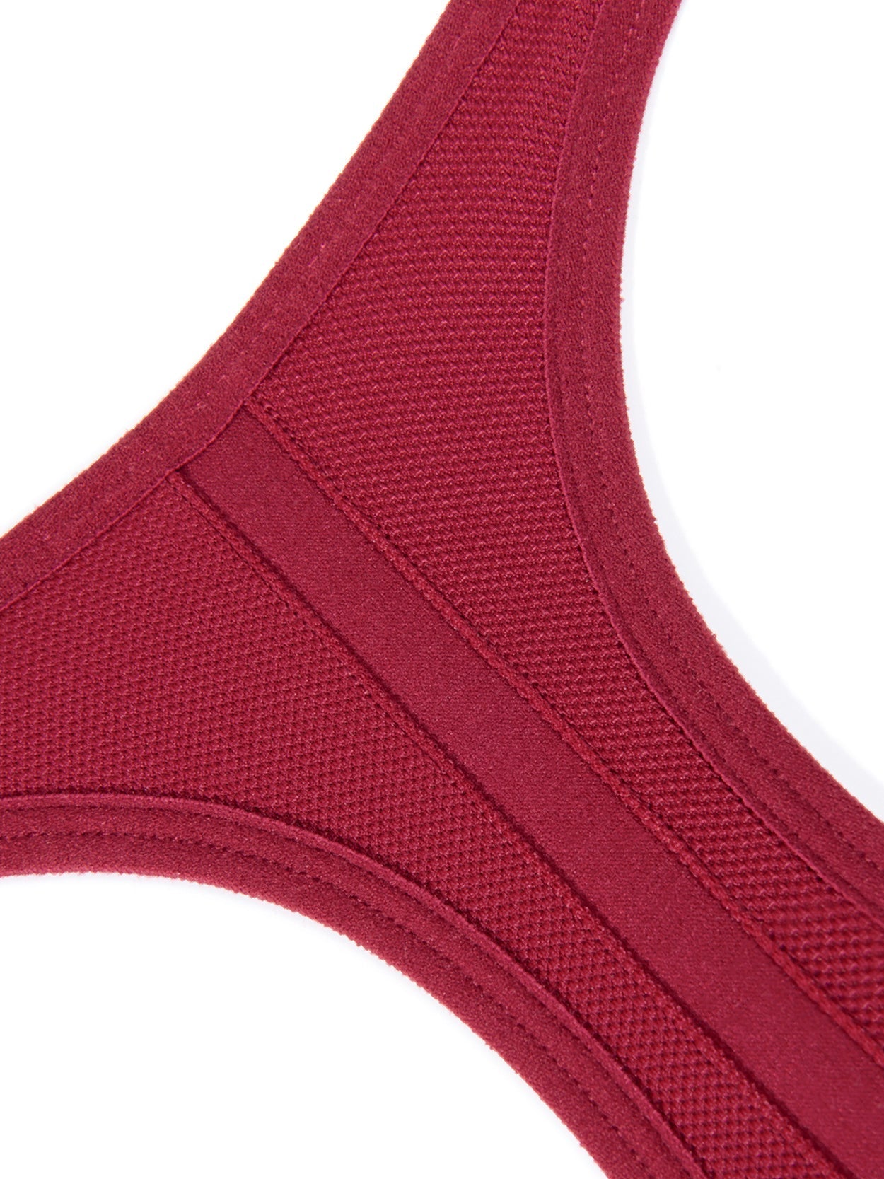 Front Closure Padded Zip Racerback Sports Bra Red