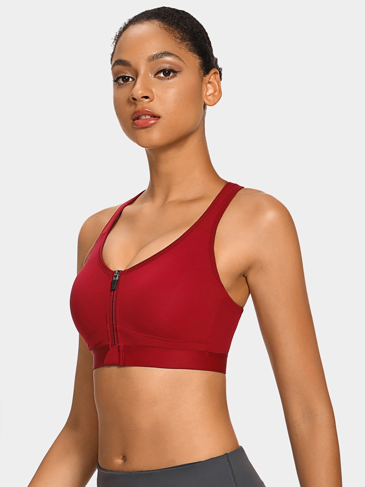 Zip Front Fastening Sports Bras for Women, High Impact Shockproof Sports Bra,Running  Gym Training Bra (Color : Red, Size : Large) : : Clothing, Shoes &  Accessories