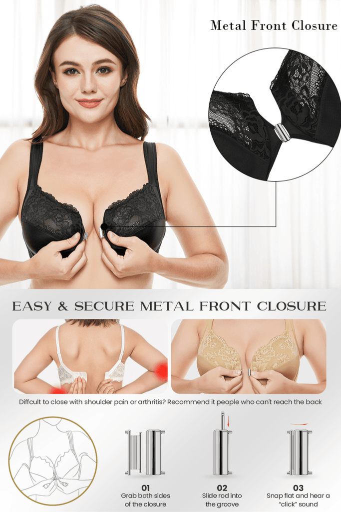 Front Closure Plus Size No Padded Underwire Bra Nude - WingsLove