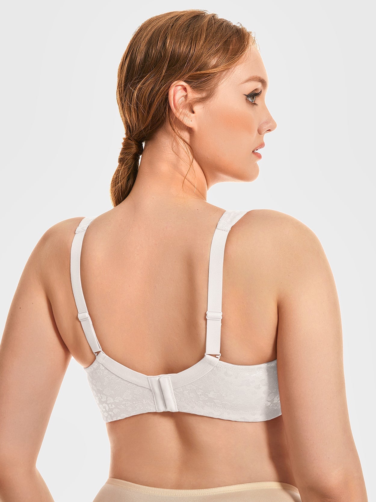 Full Coverage Large Bust Non-Padded Minimizer Bra White - WingsLove