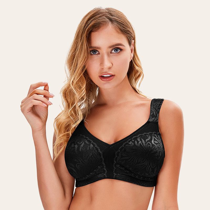 Full Coverage Minimizer Bra Non Padded Wirefree Comfort Strap Bra Plus Size - WingsLove