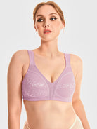 Full Coverage Minimizer Bra Wirefree Non Padded Light Purple - WingsLove