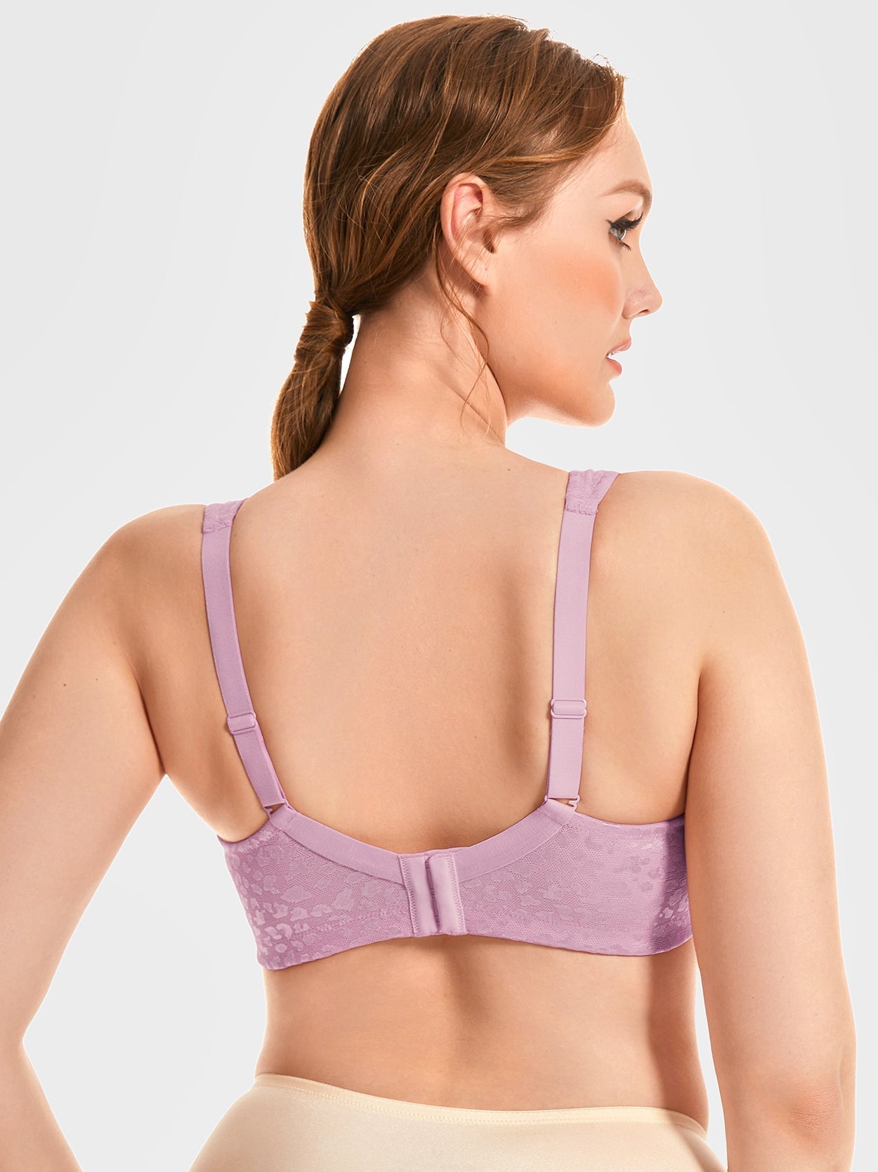 Full Coverage Minimizer Bra Wirefree Non Padded Light Purple - WingsLove