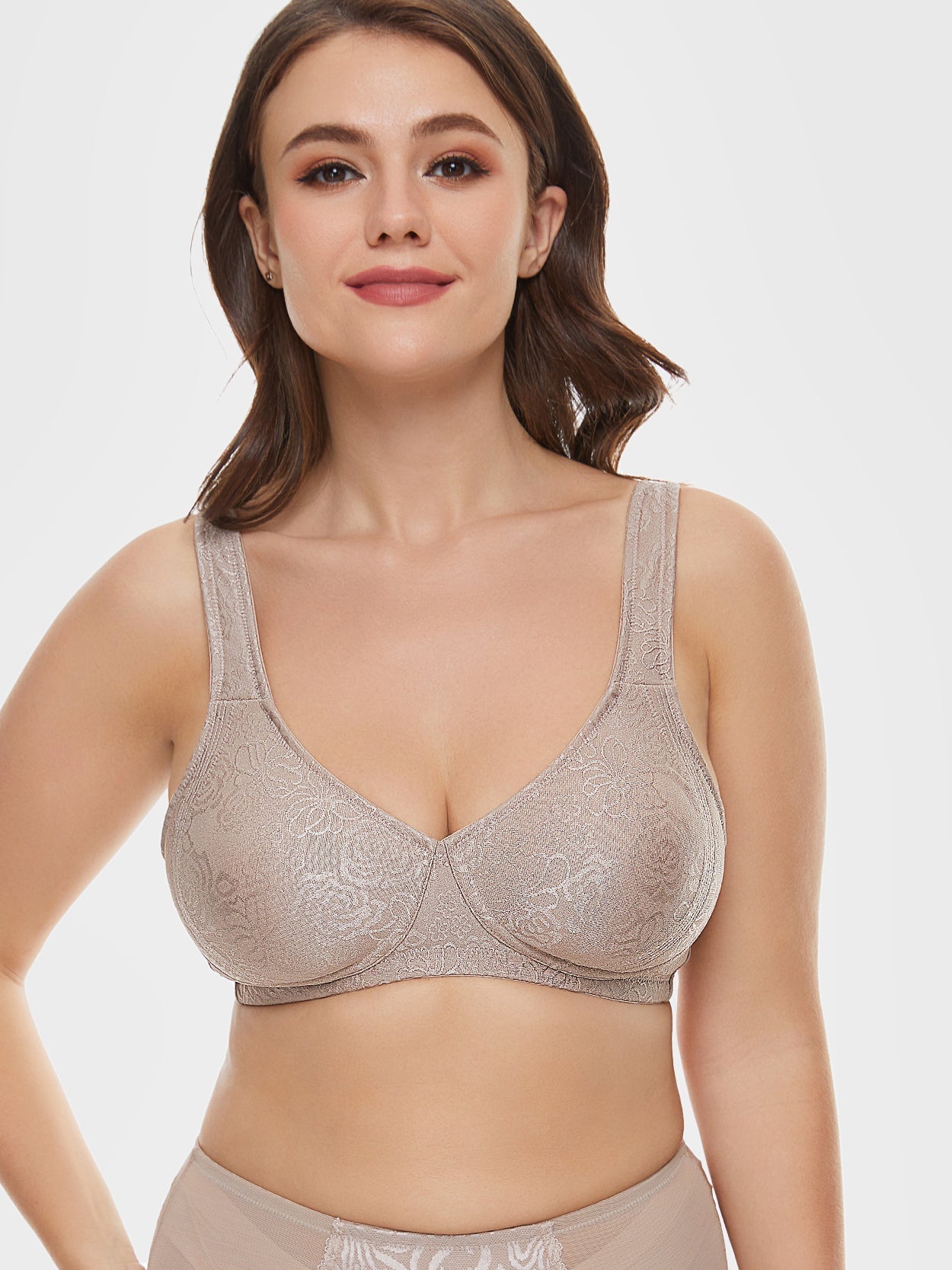 DotVol Women's Full Coverage Minimizer Bra Non-Padded Lace Wirefree Soft  Cup Plus Size Bra(34D, Brown) : : Clothing, Shoes & Accessories