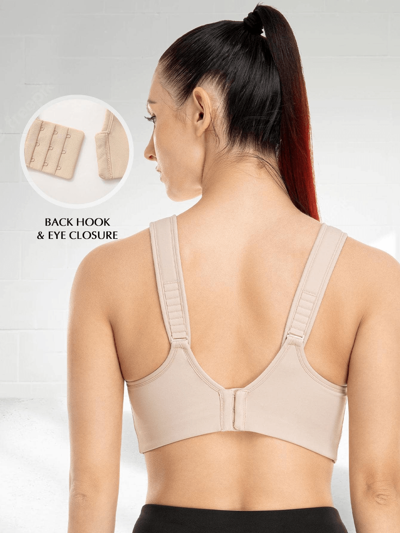 WingsLove Women's High Impact Sports Bra Wire-Free Full Support Workout Gym  Bra(Nude,34B) : : Clothing, Shoes & Accessories