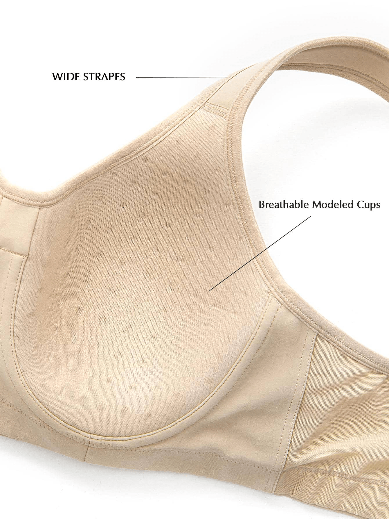 Full Coverage Underwire Workout Sports Bras Nude - WingsLove