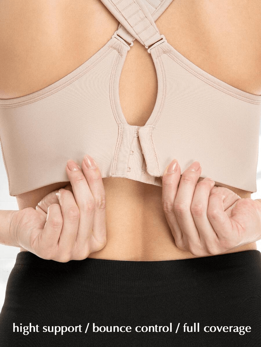 Full Coverage Underwire Workout Sports Bras Nude - WingsLove