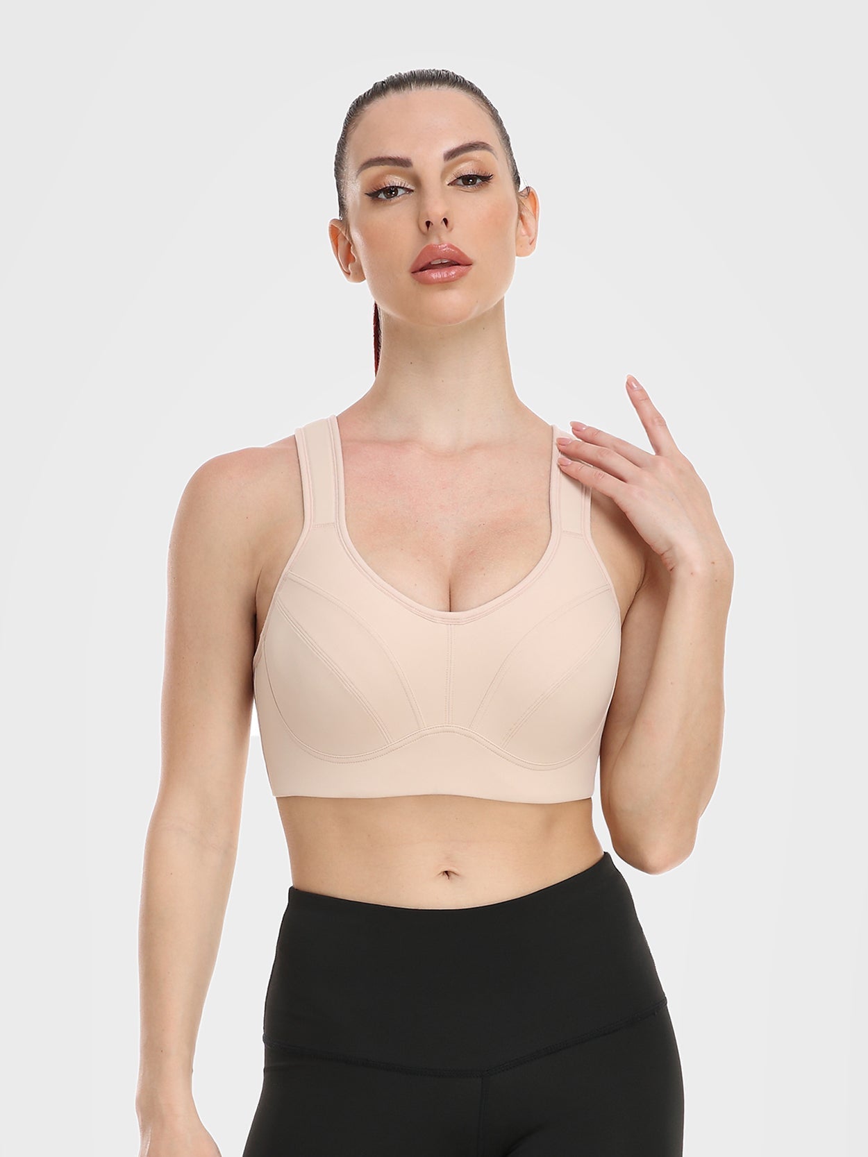 Full Coverage Underwire Workout Sports Bras Nude - WingsLove