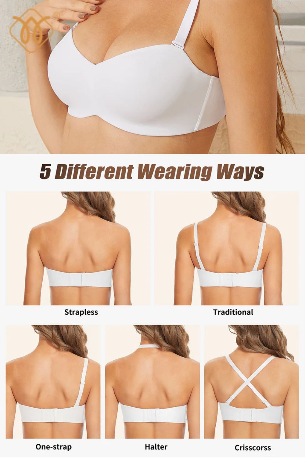 Exclare Women's Multiway Strapless Bra Full Figure Underwire Contour Beauty  Back Plus Size Bra(Black,40DDD) 