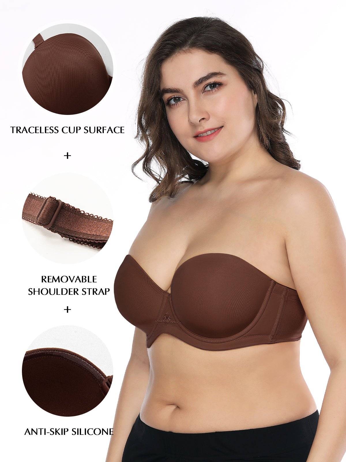 Full Busted Figure Types in 34G Bra Size Chocolate Contour