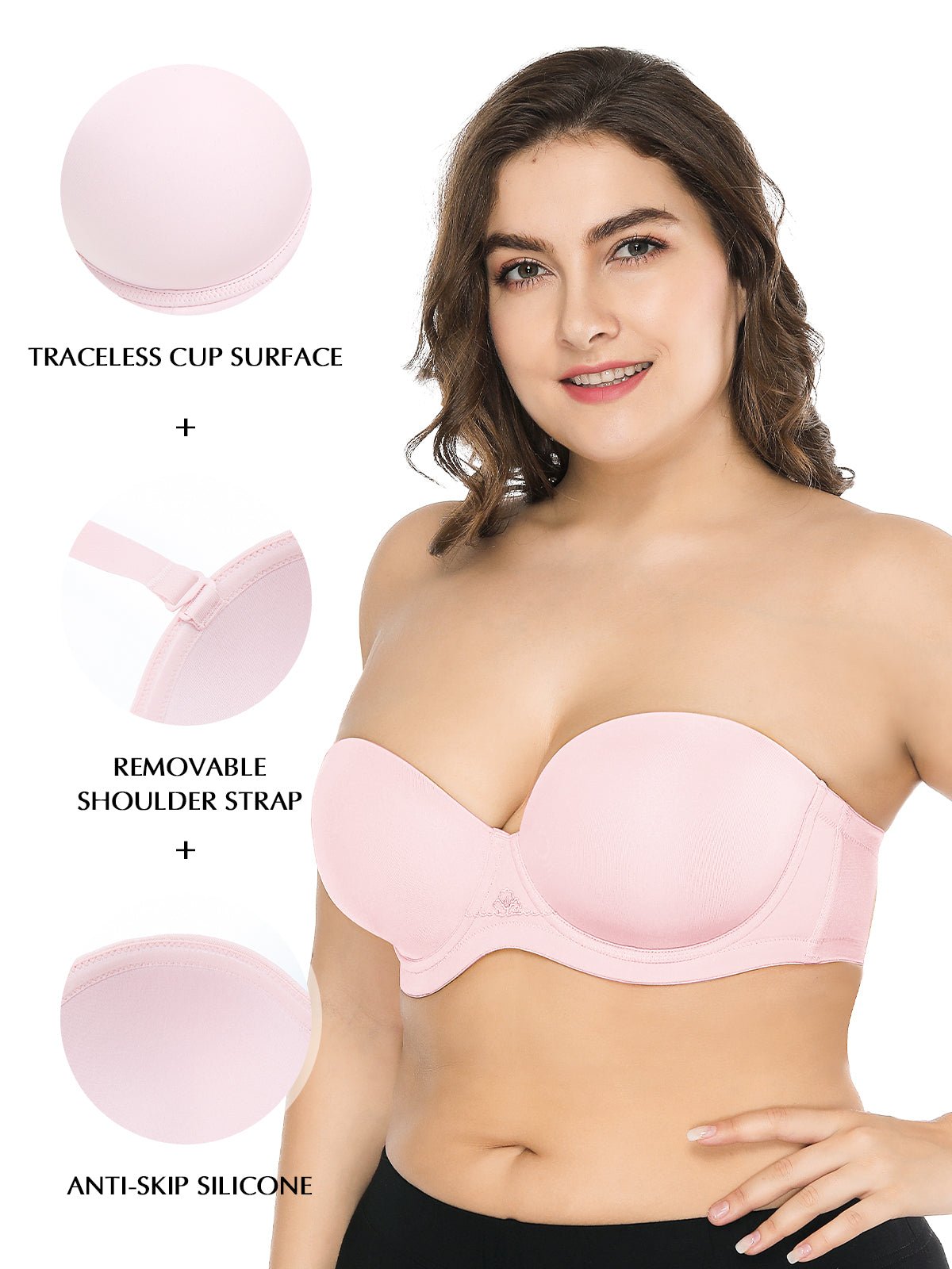 Plus Size Nude Moulded Underwired Full Cup Multiway Bra With Removable  Straps