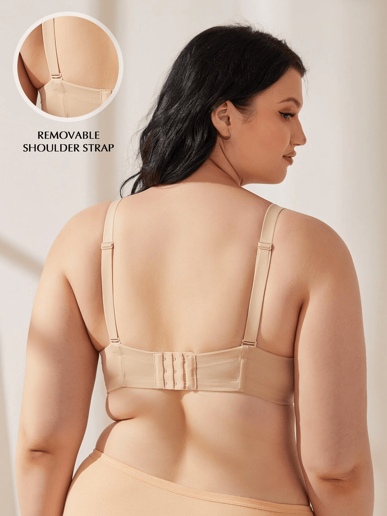 Exclare Women's Multiway Strapless Bra Full Figure Underwire Contour Beauty  Back Plus Size Bra(Walnut,34G)