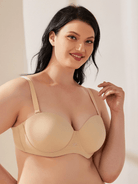 Full Figure Strapless Underwire Multiway Contour Bra Nude - WingsLove