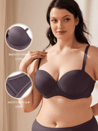 Full Figure Strapless Underwire Multiway Contour Bra Purple - WingsLove