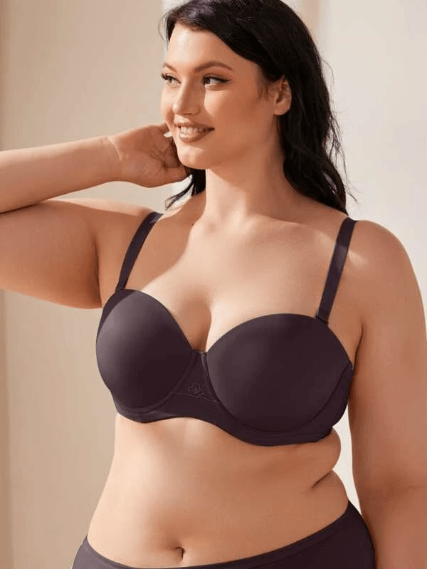 Full Figure Strapless Underwire Multiway Contour Bra Purple - WingsLove