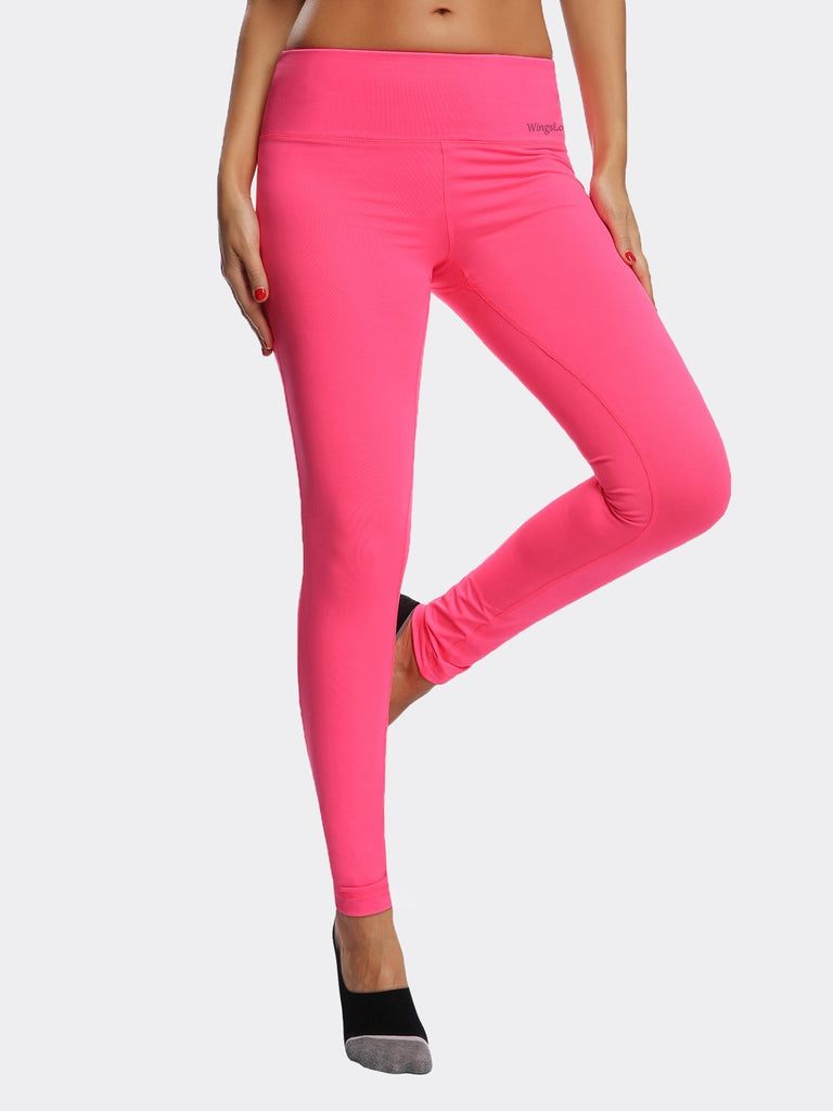 Full Length Yoga Pants Sports Leggings Pink - WingsLove