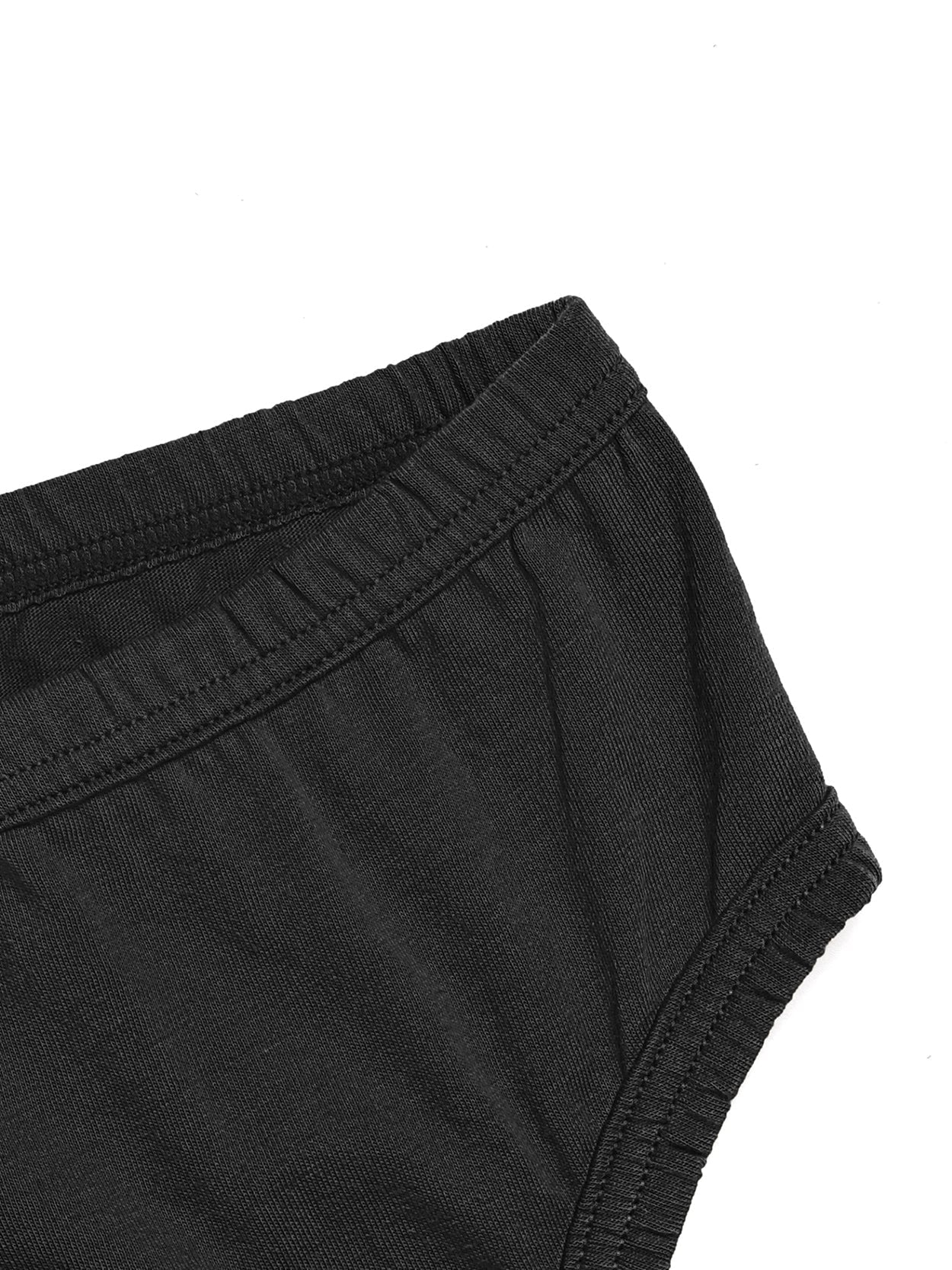 High-Cut Brief Cotton Plus Size Underwear 3 PCS Black