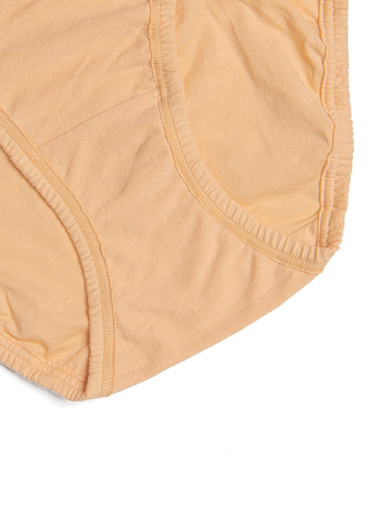 High-Cut Brief Cotton Plus Size Underwear 3 PCS Nude - WingsLove