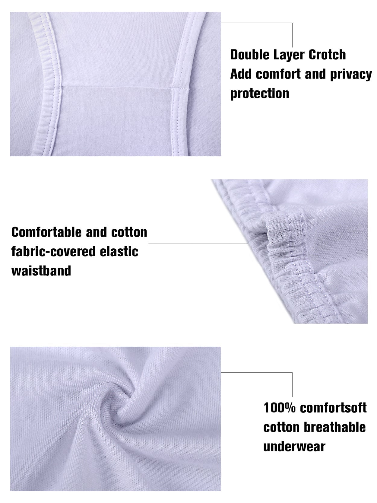 Comfort Soft Cotton Plus Size Underwear High-Cut Brief Panty 3