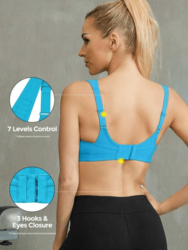 Womens Sports Bra High Impact Bounce Adjustable Control Workout
