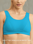 High Impact Bounce Adjustable Workout Bra Blue - WingsLove