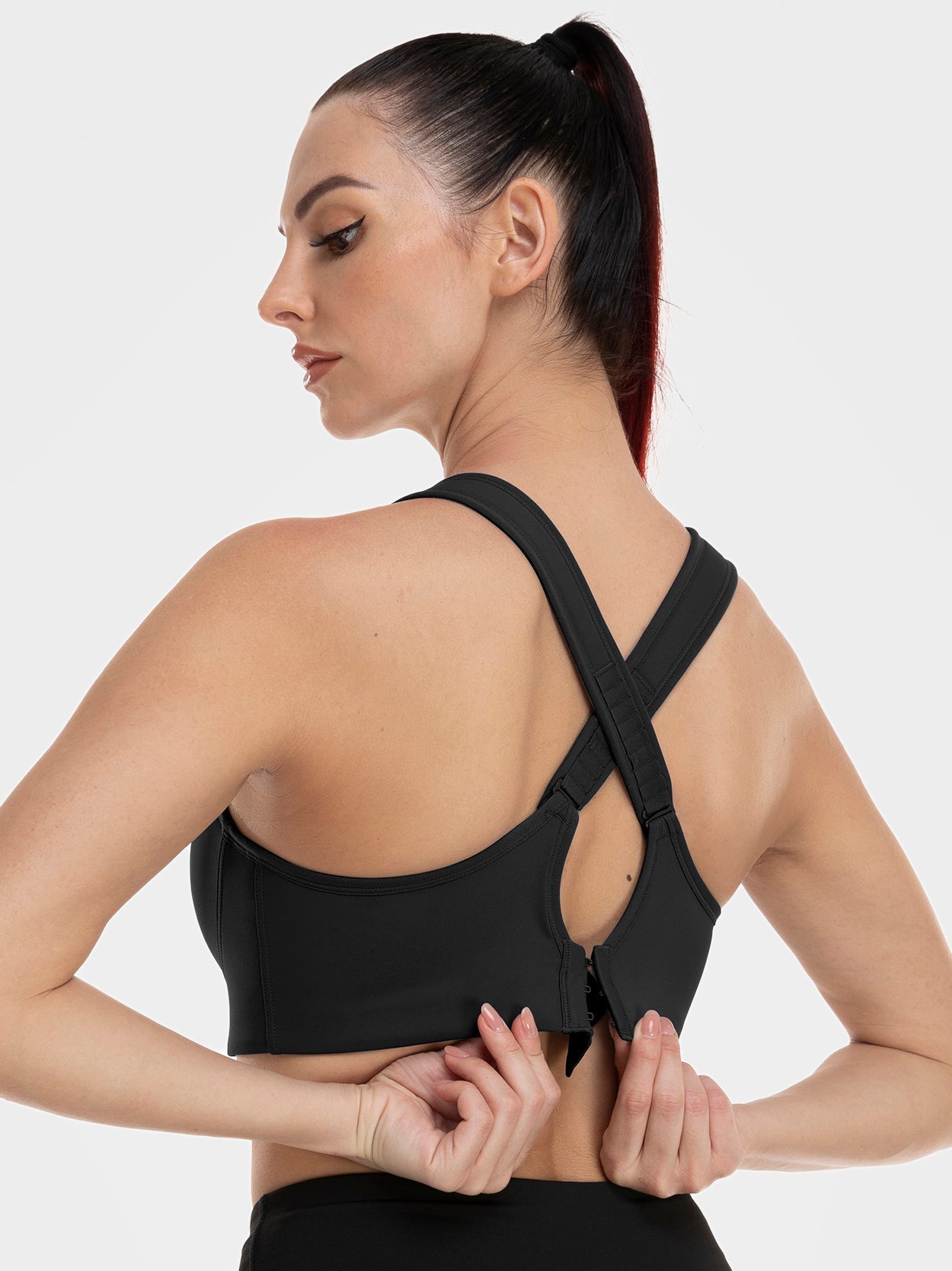 Women's Zip Front Sports Bra, Adjustable Plus Size Nursing Bra