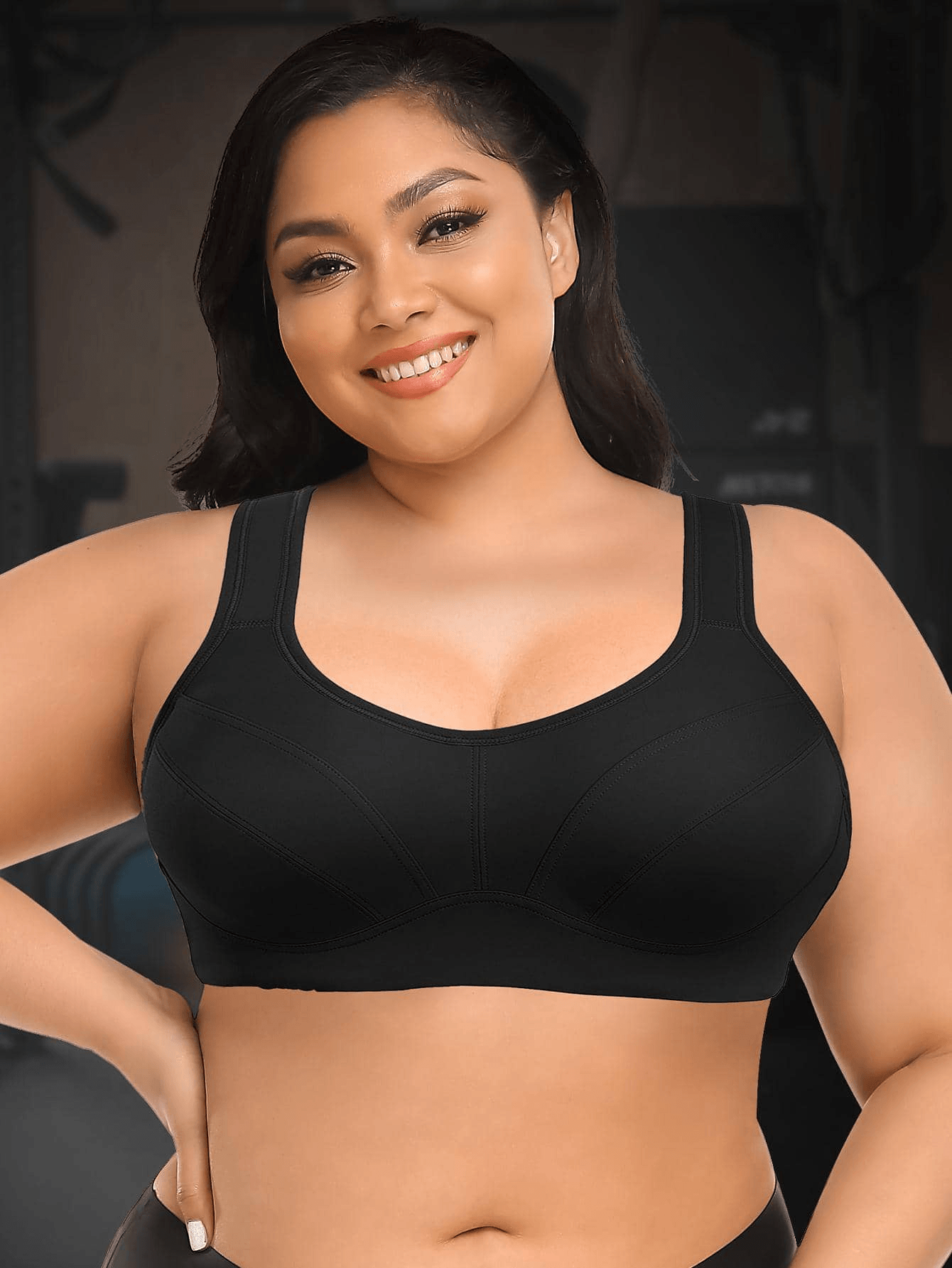 Plus Size Sports Bra Black