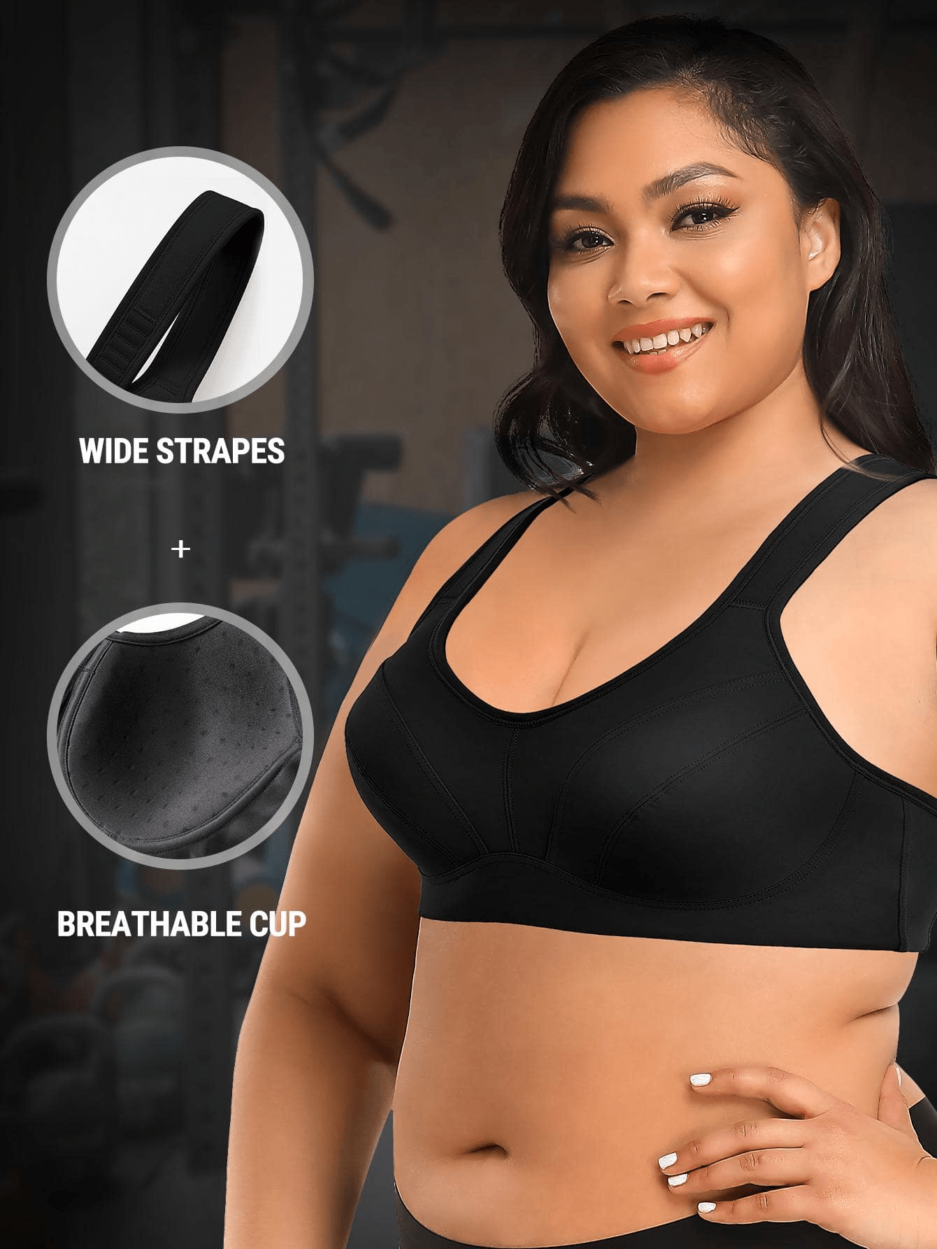 Wingslove High Impact Sports Bras Full Coverage Underwire Workout