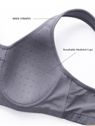 High Impact Full Coverage Plus Size Sports Bra Grey - WingsLove