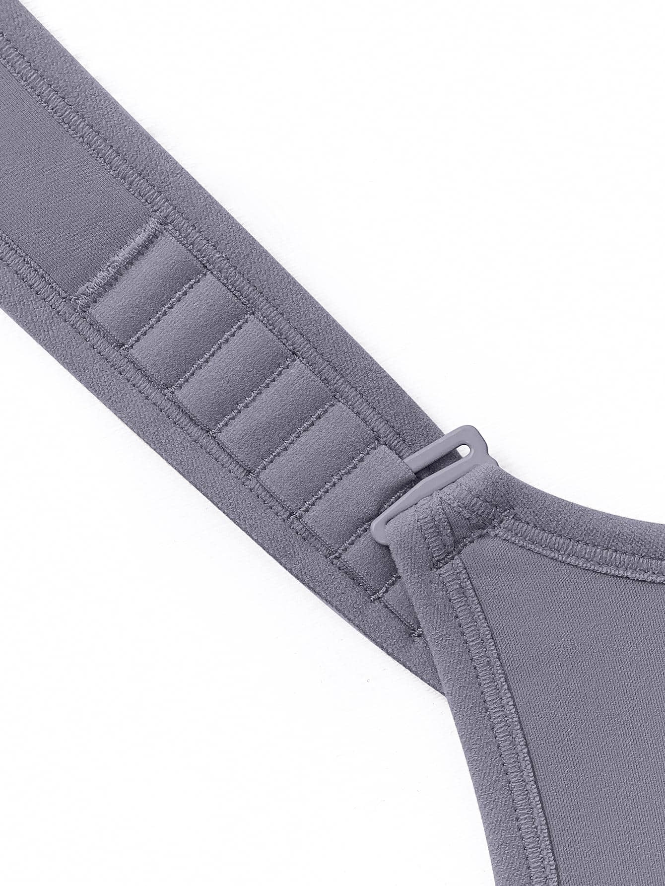 High Impact Full Coverage Plus Size Sports Bra Grey - WingsLove