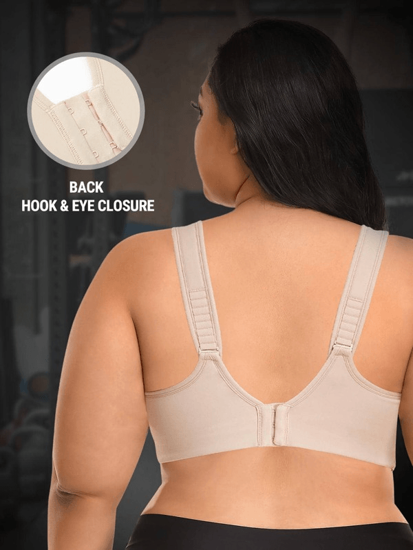 Wingslove Plus Hook and Eyes Closure Wide Adjustable Straps Wireless Sports  Bra
