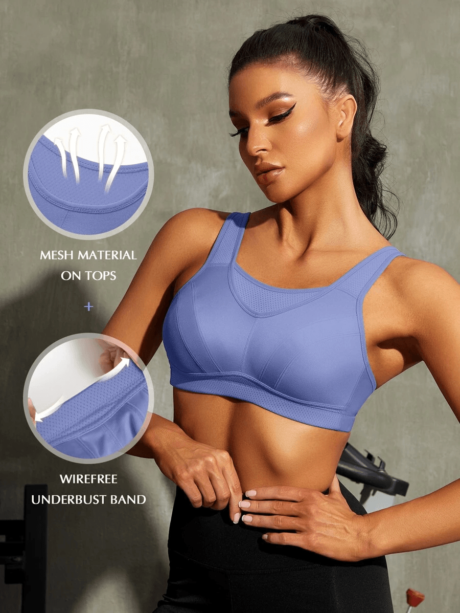 Plus Size High Impact Large Bust Full Coverage Workout Bras – WingsLove