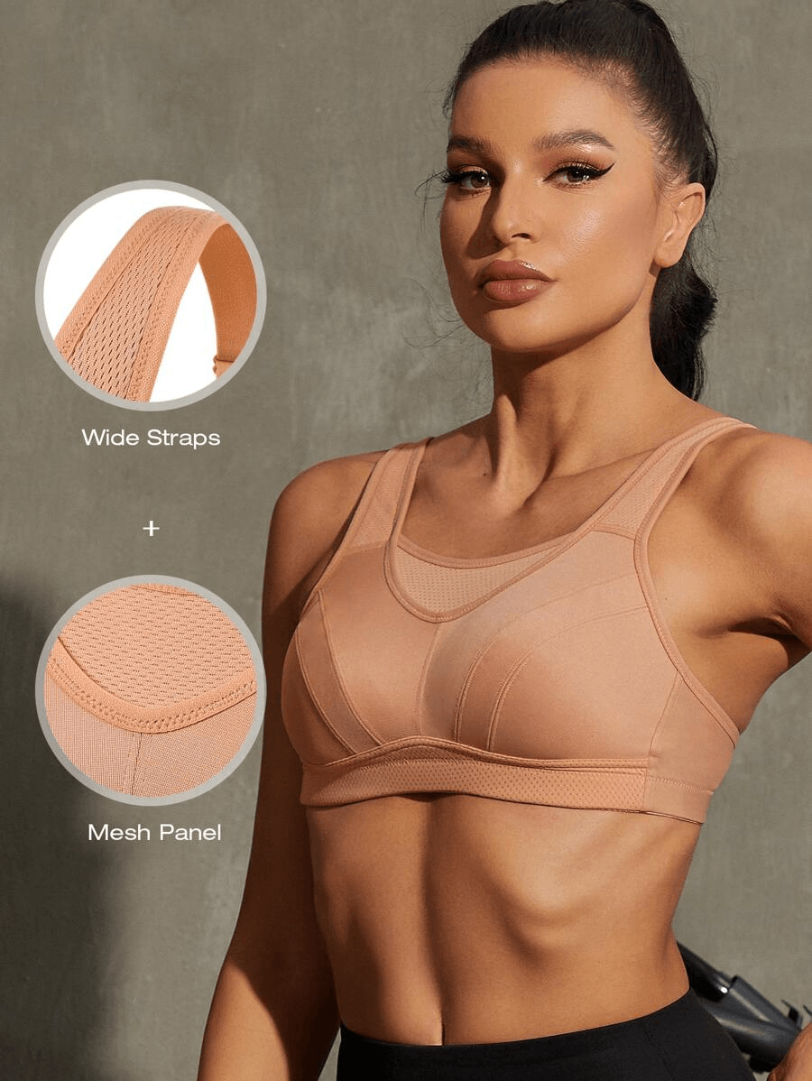 High Impact Large Bust Full Coverage Workout Bras orange - WingsLove