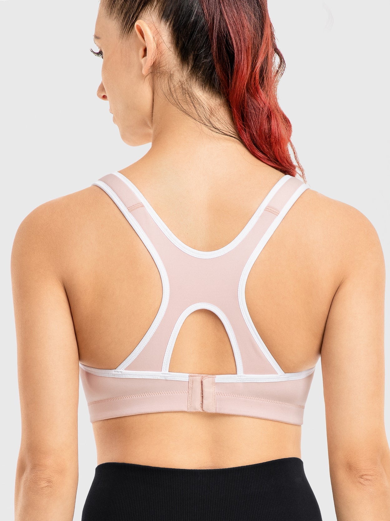 Sports Bra High Impact Underwire Non-Padded Soft Cups Pink