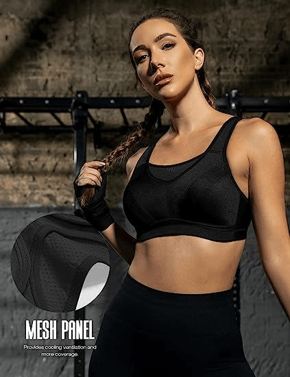 High Support Solid Sports Bra Black - WingsLove