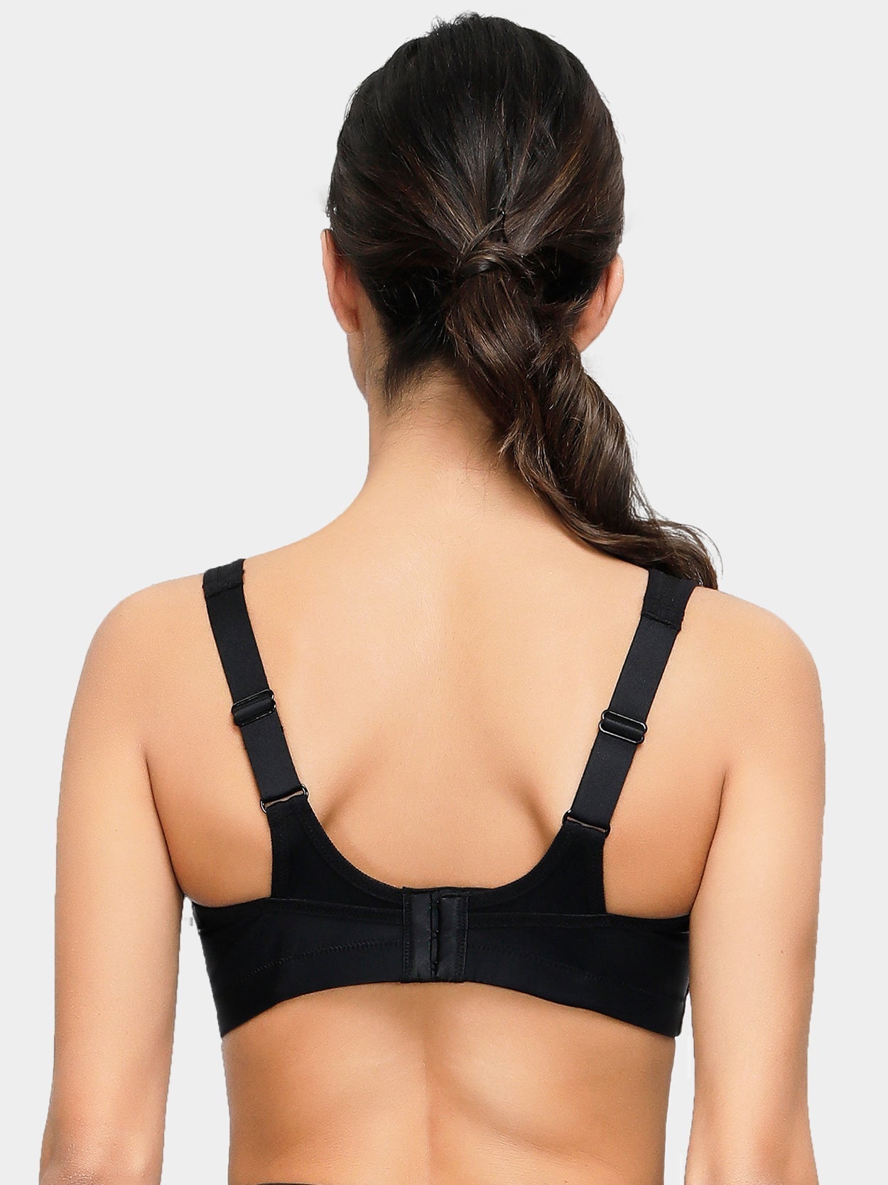 High Support Solid Sports Bra Black - WingsLove