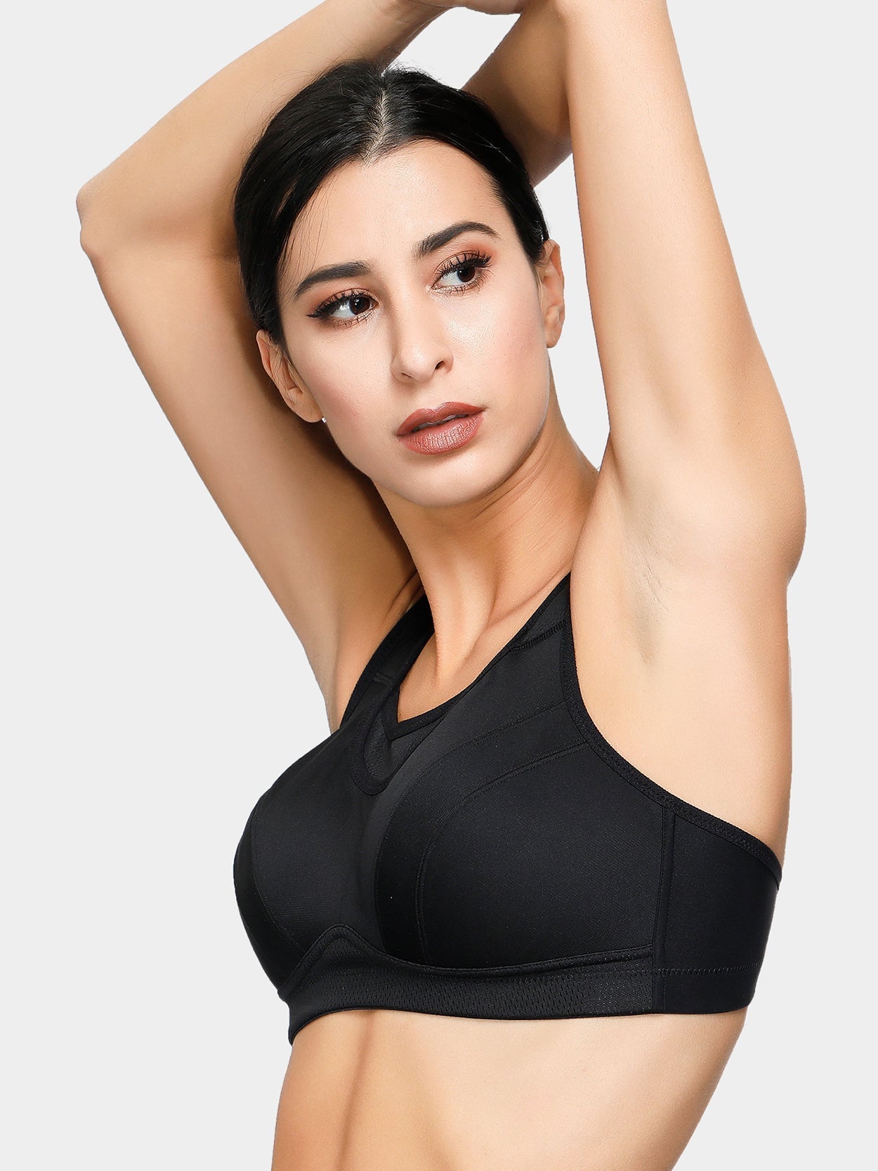 High Support Solid Sports Bra Black - WingsLove