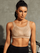 High Support Solid Sports Bra Nude - WingsLove