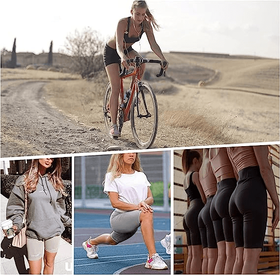 High Waist Biker Shorts with Pockets Tummy Control Black - WingsLove