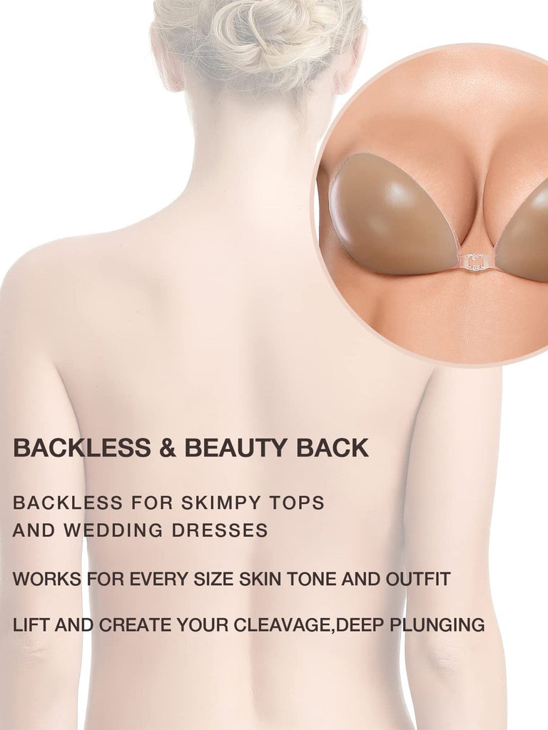 Invisible Silicone Strapless Sticky Plunge Bra - WingsLove