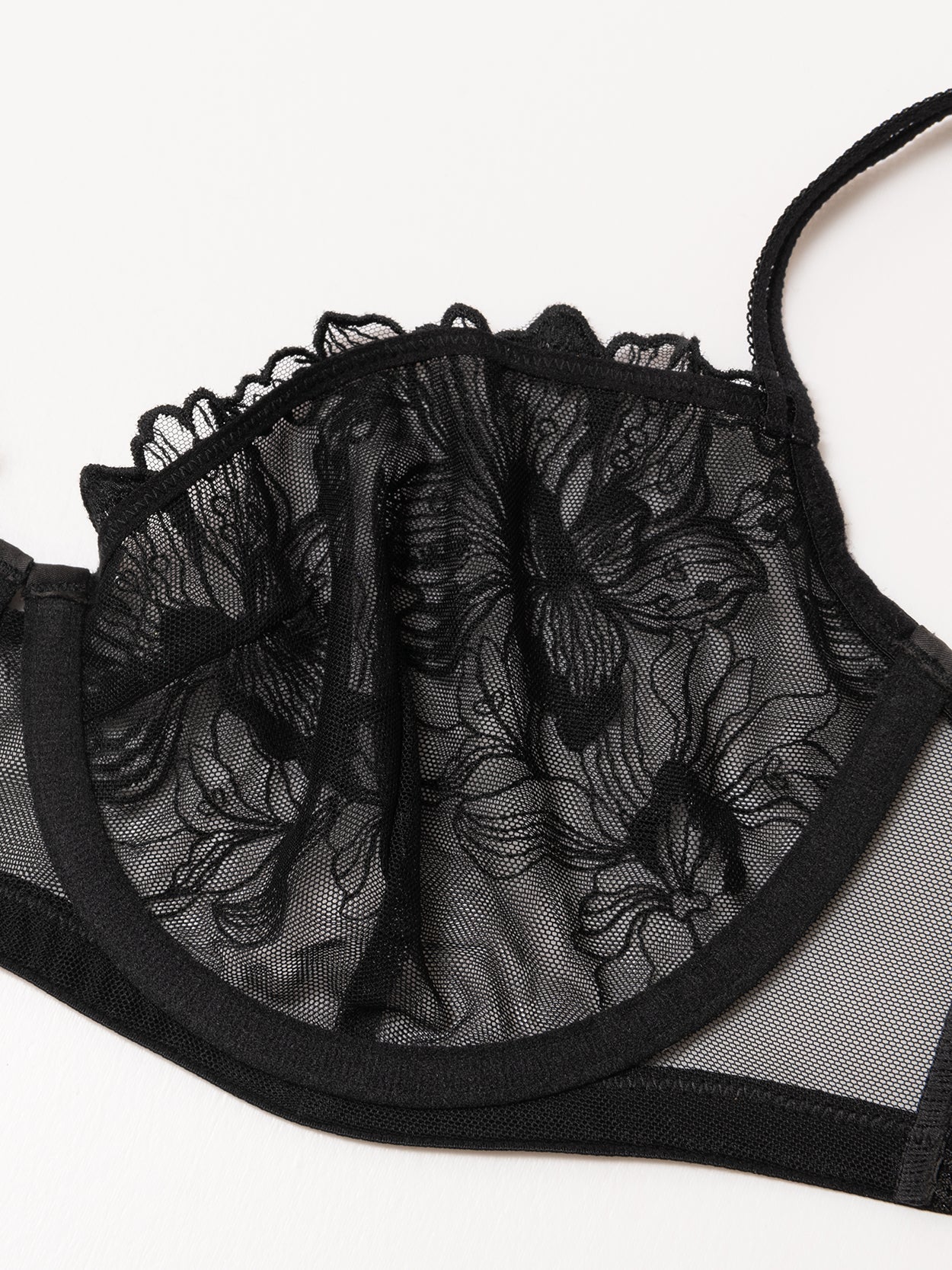 Lace Balconette Demi See Through Bra - WingsLove