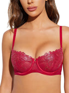 Lace Balconette Demi See Through Bra - WingsLove