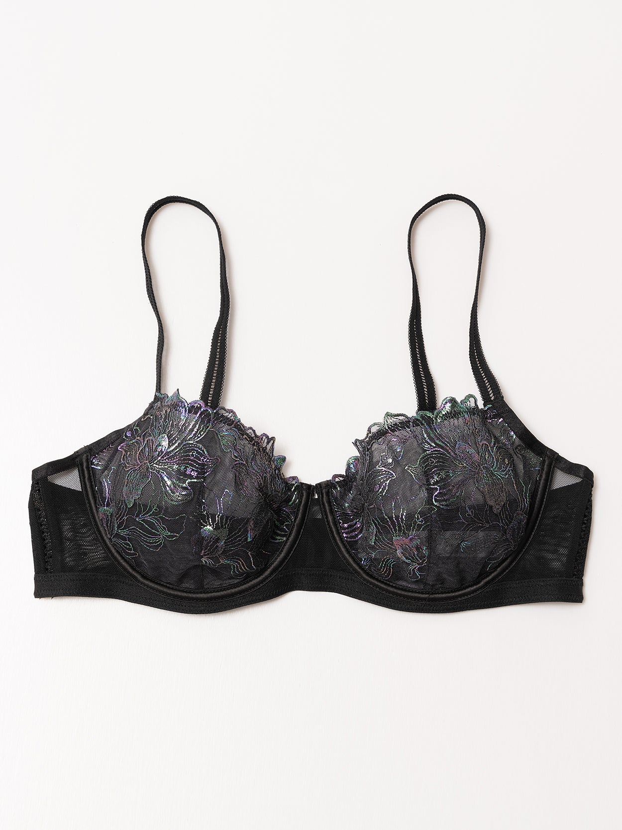 Lace Balconette Demi See Through Bra - WingsLove