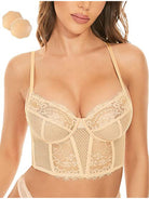 Lace Balconette See Through Underwire Multiway Bralette Nude - WingsLove