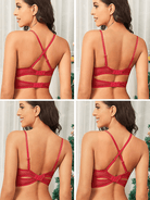 Lace Balconette See Through Underwire Multiway Bralette Red - WingsLove