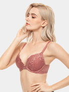 Lace Push Up Bra Lightly Paddedt Demi Plunge Bra - WingsLove