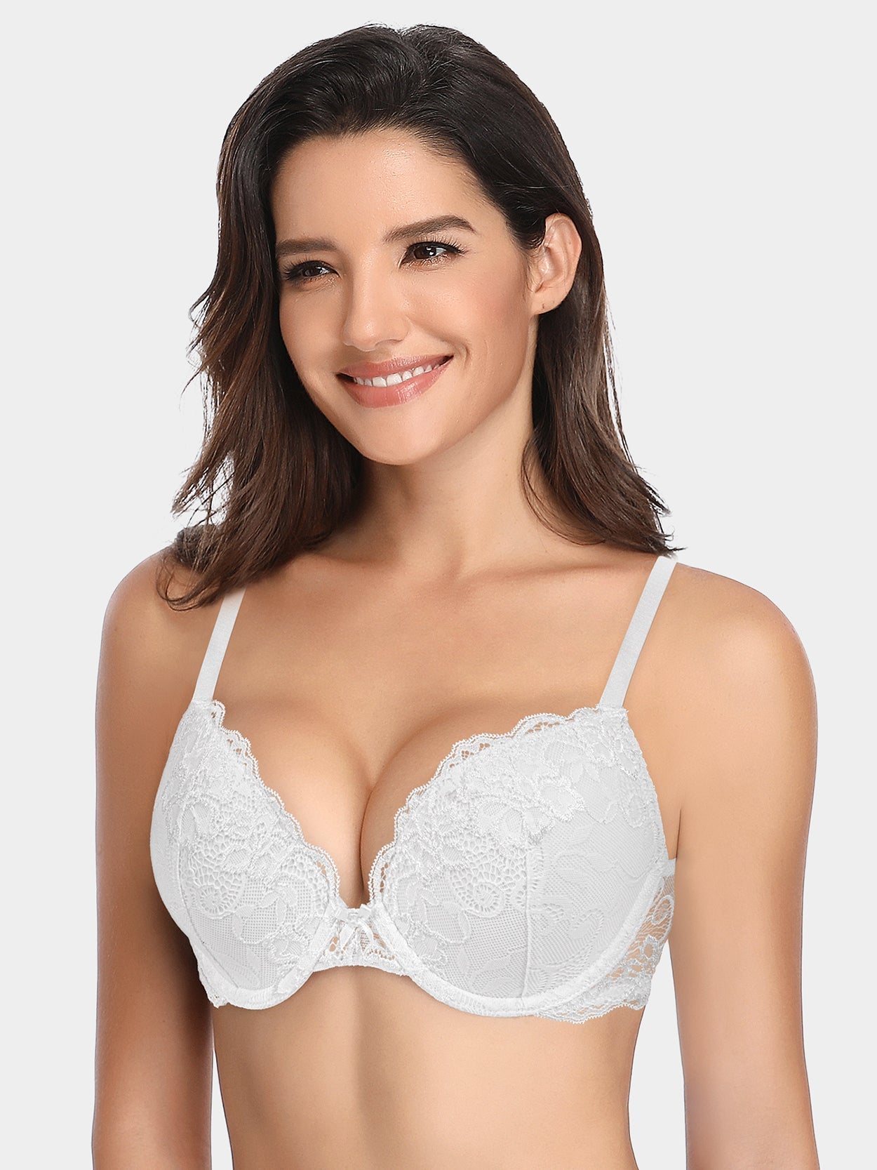  Ujicde Women Lace Push Up Bra,Soft Underwire Padded Add Cups  Lift Up Everyday Bra (Color : White, Size : (44) 44C) : Clothing, Shoes &  Jewelry