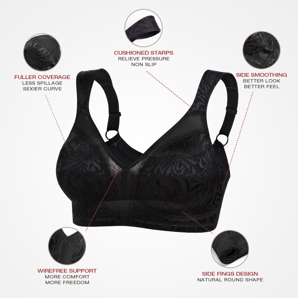  Bras - Lingerie: Clothing, Shoes & Jewelry: Everyday Bras,  Sports Bras, Adhesive Bras, Minimizers & More