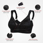 Minimizer Bra Non Padded Wire-free Black - WingsLove